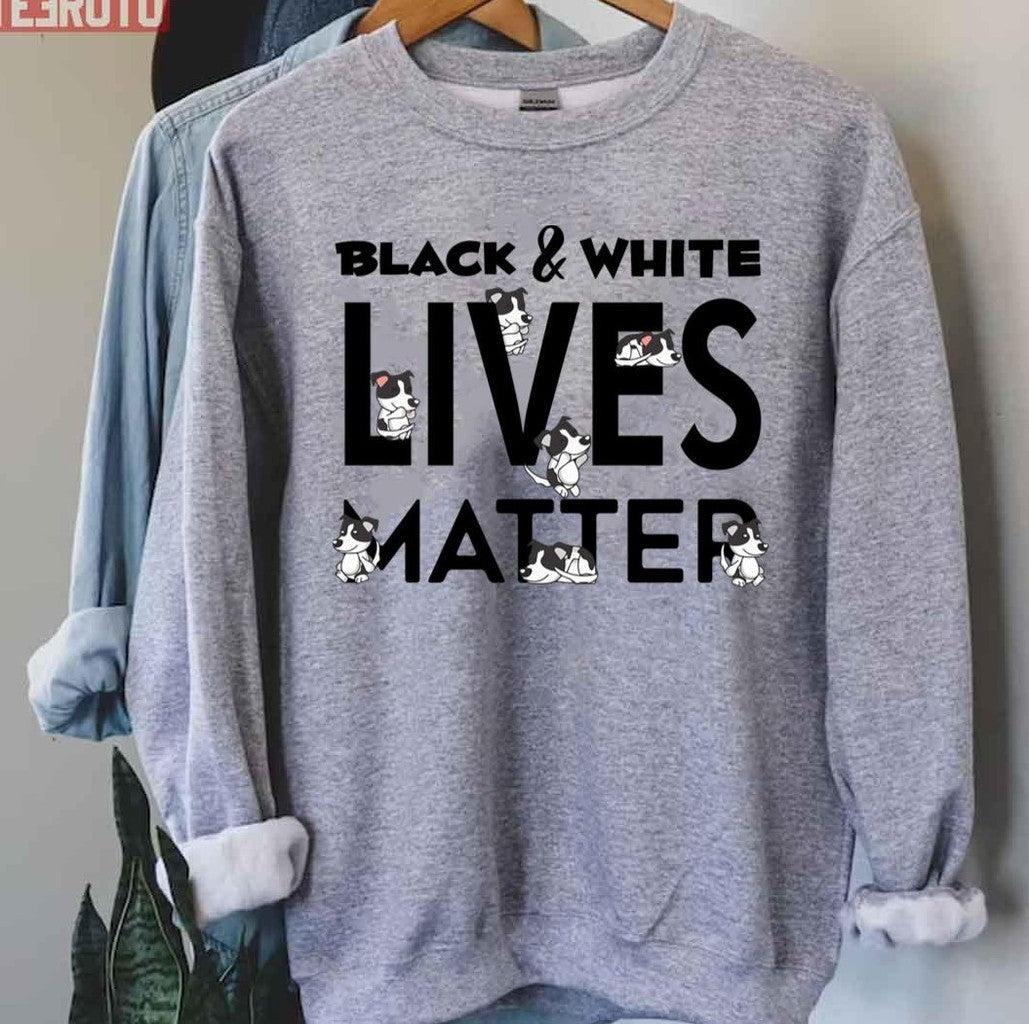 Black And White Puppy Lives Matter Unisex T-shirt