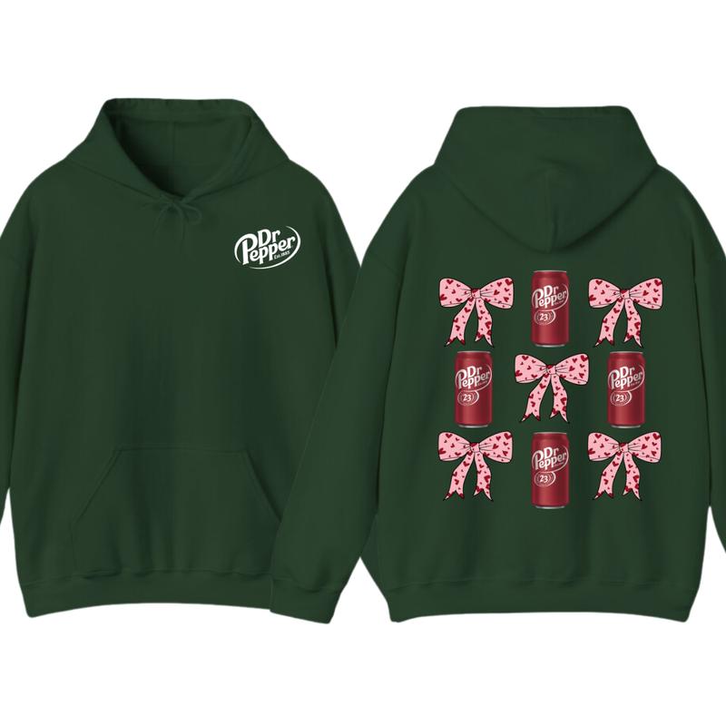 Dr Pepper Coquette Bow Pink  T-Shirt Hoodie, Full color, unisex