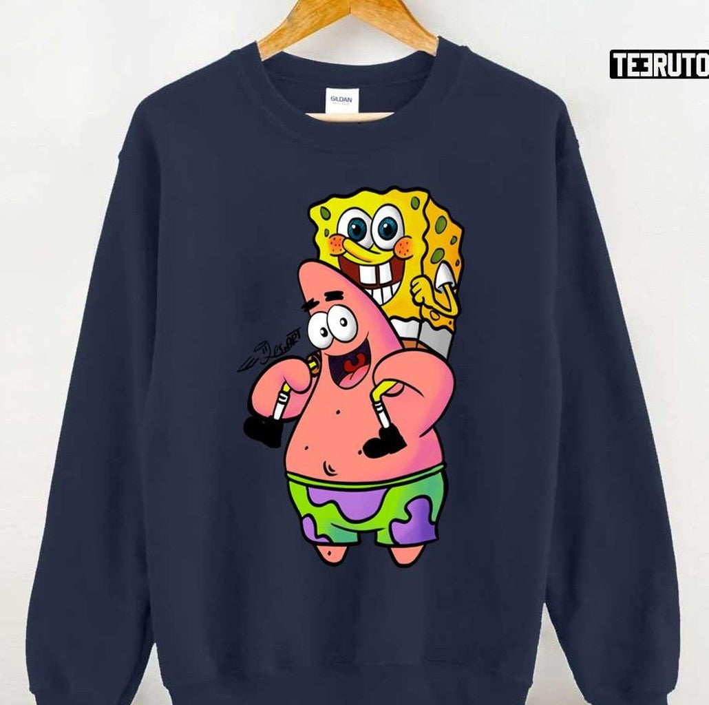 Patrick And Spongebob Bff Cartoon Art Unisex Sweatshirt