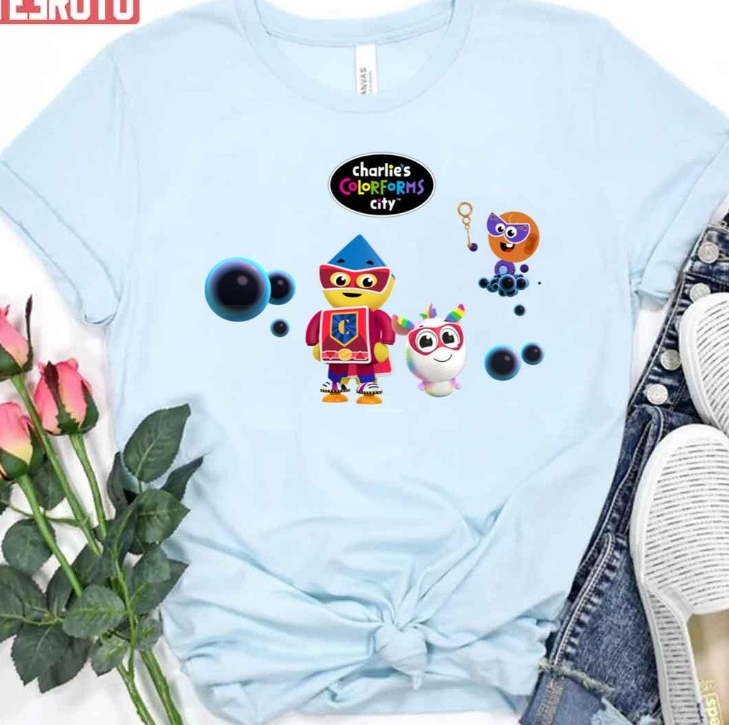 Super Charlie &amp; Bubble Face Charlie's Colorforms City Unisex T-Shirt