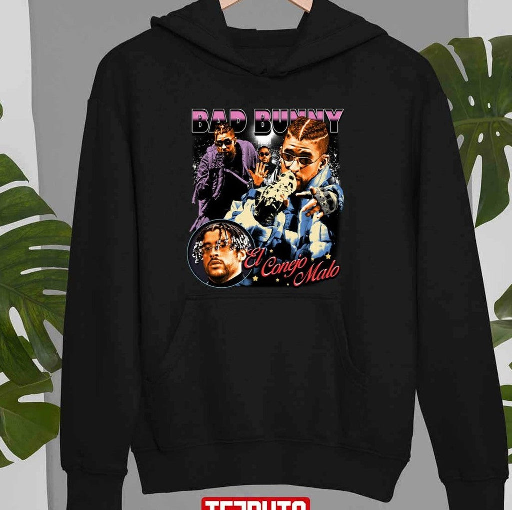 Bad Bunny Rap Vintage El Conejo Malo Aethestic Retro Unisex T-shirt