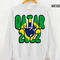 Qatar 2022 Brazil Flag Typo Design Unisex Sweatshirt