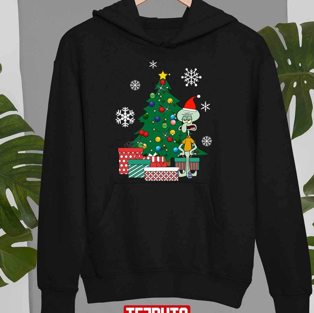 Squidward Tentacles Around The Christmas Tree Halloween Unisex T-Shirt