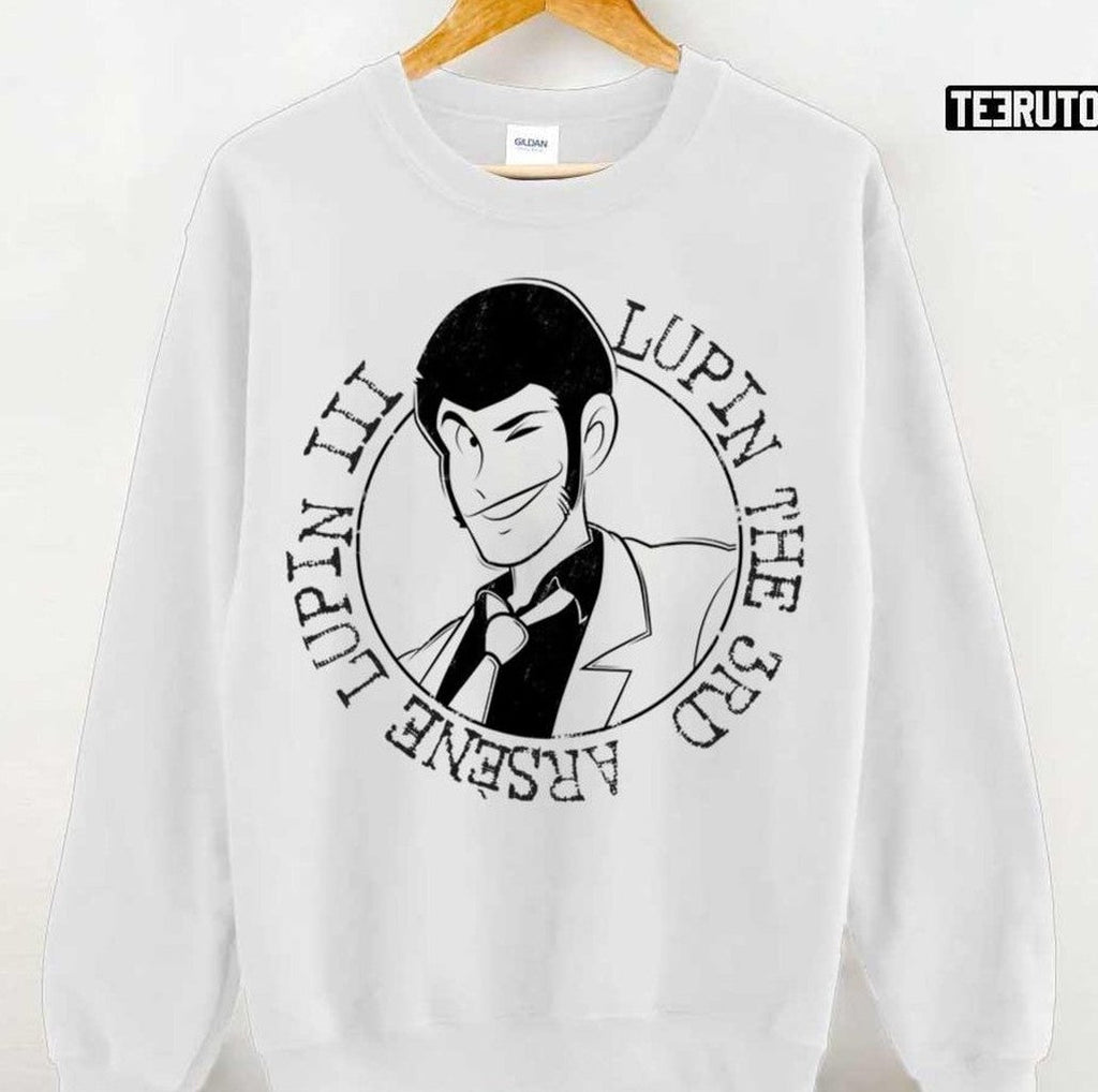 Black And White Design Lupin Stamp Lupin Cartoon Unisex T-Shirt