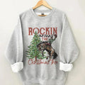 Rocking Around The Christmas Tree Sweatshirt,Retro Christmas Western Shirt,Cowboy Christmas Shirt,Yee Haw Howdy Christmas,Women's Christmas