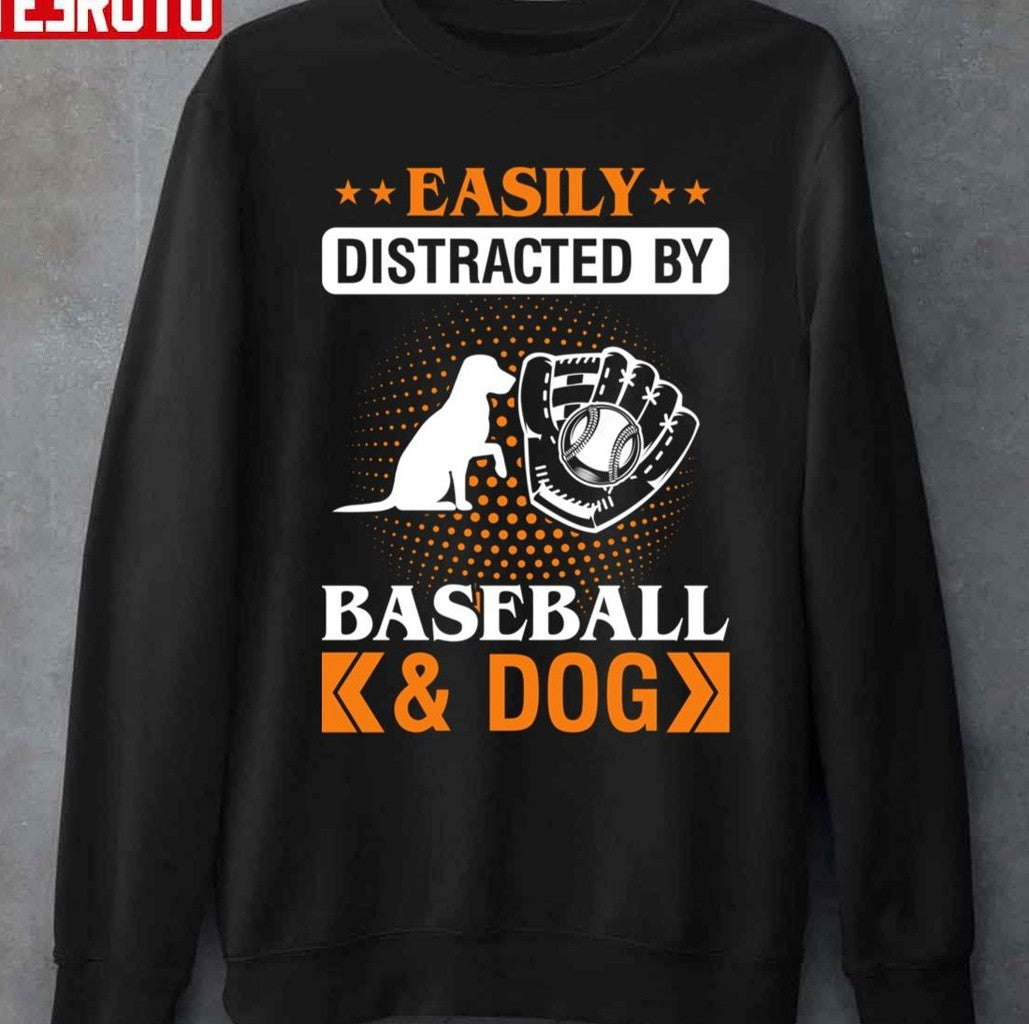 Baseball &amp; Dog Funny Gifts For Baseball And Dog Lovers Unisex T-Shirt