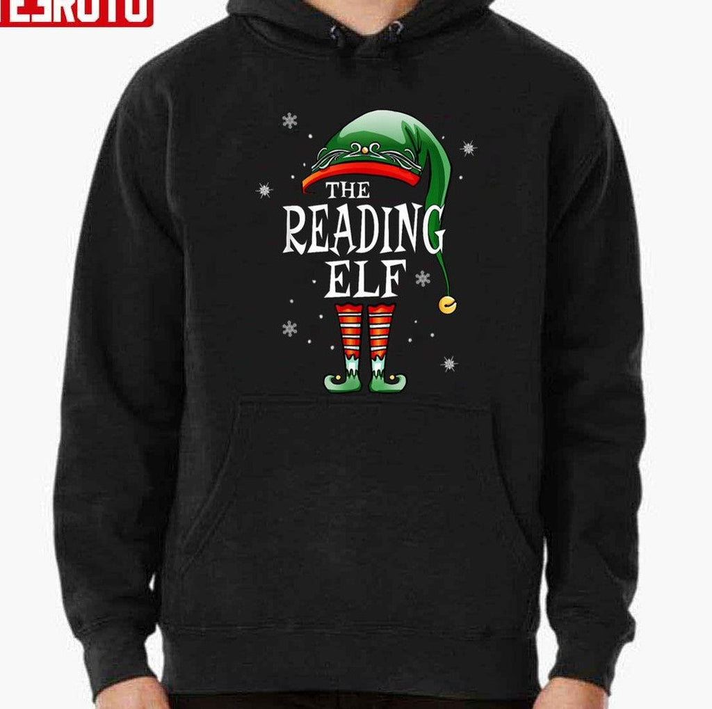 Reading Elf Christmas Vintage Unisex T-Shirt