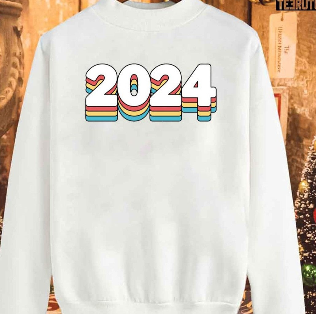 2024 Colorful Happy New Year Colorful Sweatshirt