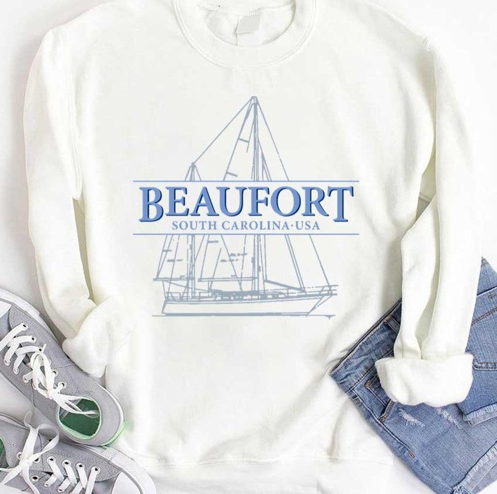 Beaufort South Carolina Souvenir Sailboat Design Unisex T-Shirt