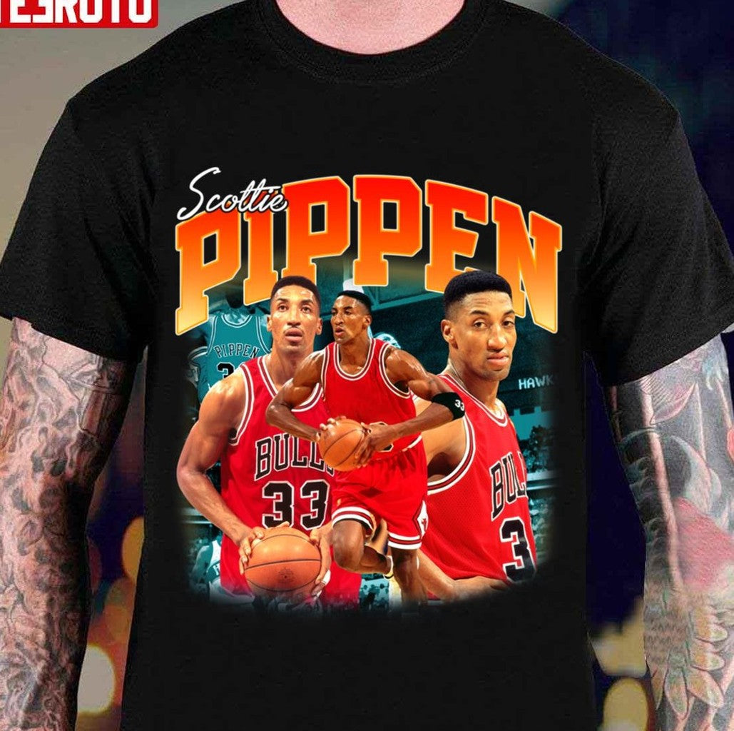 Basketball Vintage Retro 80s Scottie Pippen Unisex Hoodie