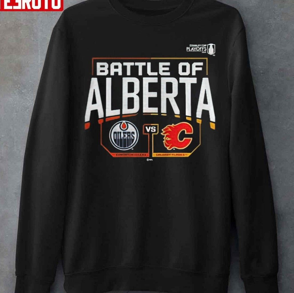 Battle Of Alberta Calgary Flames Vs. Edmonton Oilers Unisex T-Shirt
