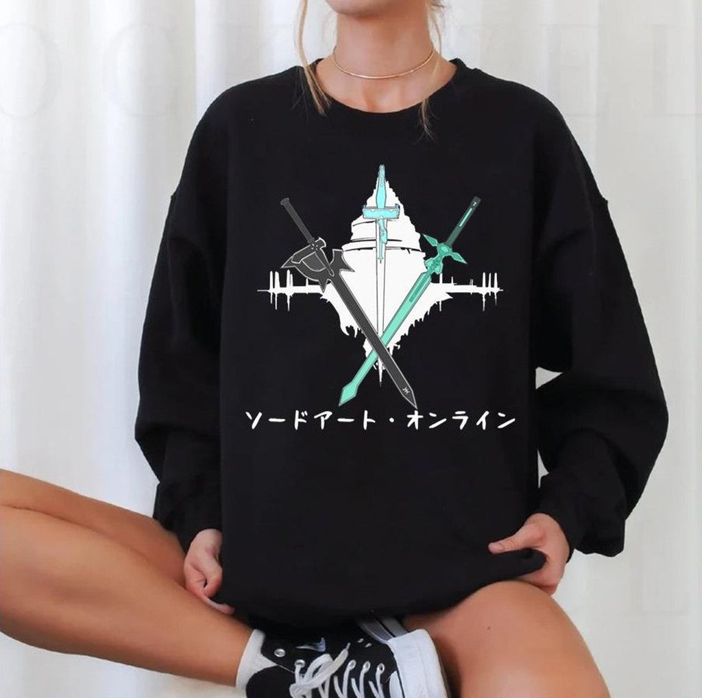 Sword Art Online Kirito And Asuna Swords Unisex Sweatshirt