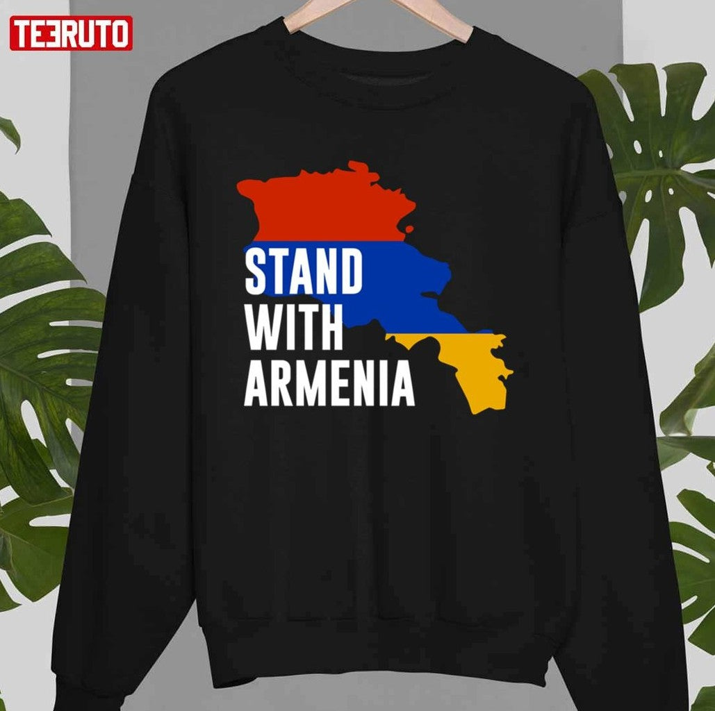 Stand With Armenia Country Colors Flag Unisex T-shirt