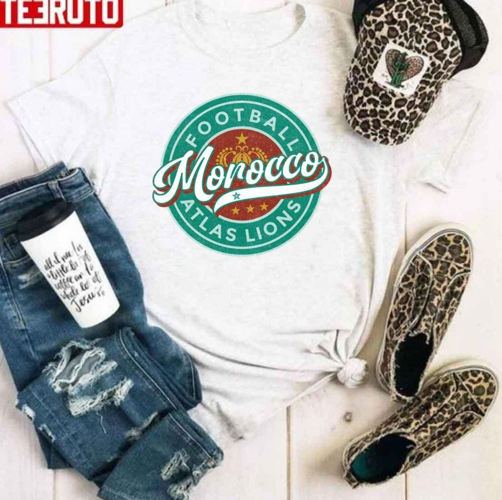 Soccer Badge Round Vintage Morocco Unisex Hoodie