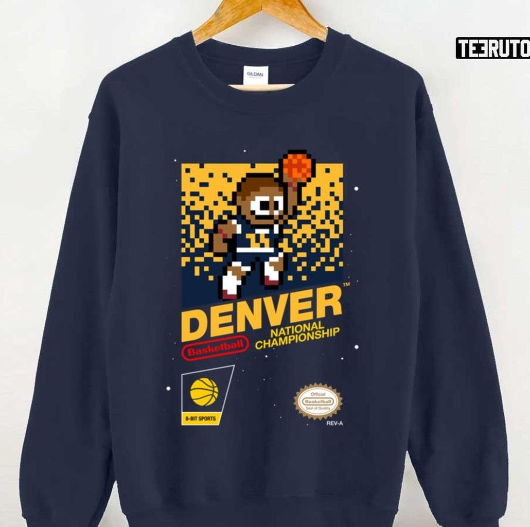 Basketball National Championship Denver Nuggets 8 Bit Videogame Cart Unisex Sweatshirt