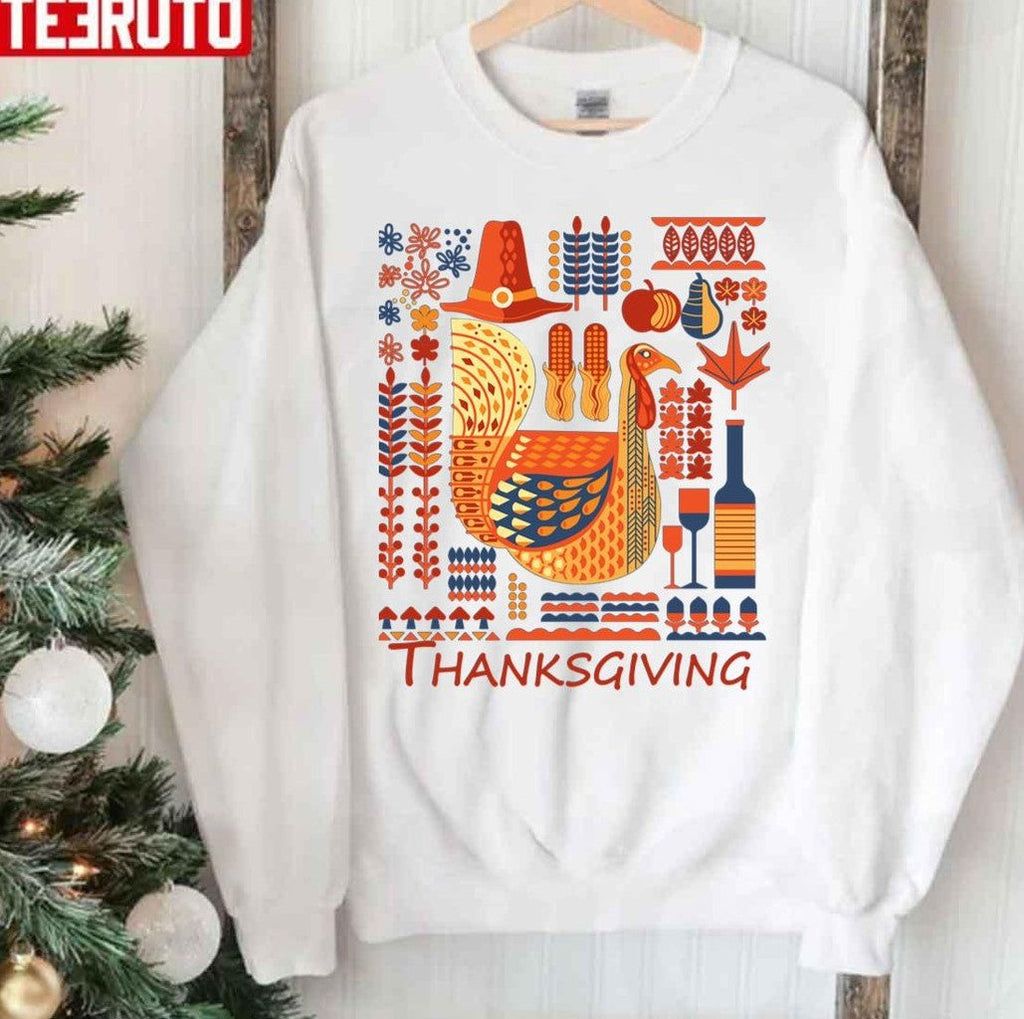 Art Turkey Thanksgiving Vibes T-Shirt