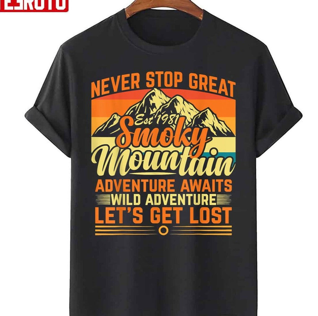 Never Stop Great Smoky Mountains Adventure Awaits Vintage Unisex T-Shirt