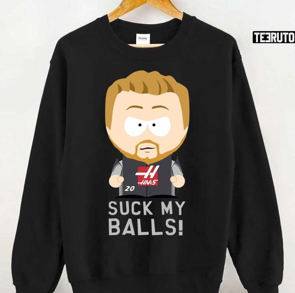 Suck My Balls Kevin Magnussen Funny Chibi F1 Racing Unisex Hoodie