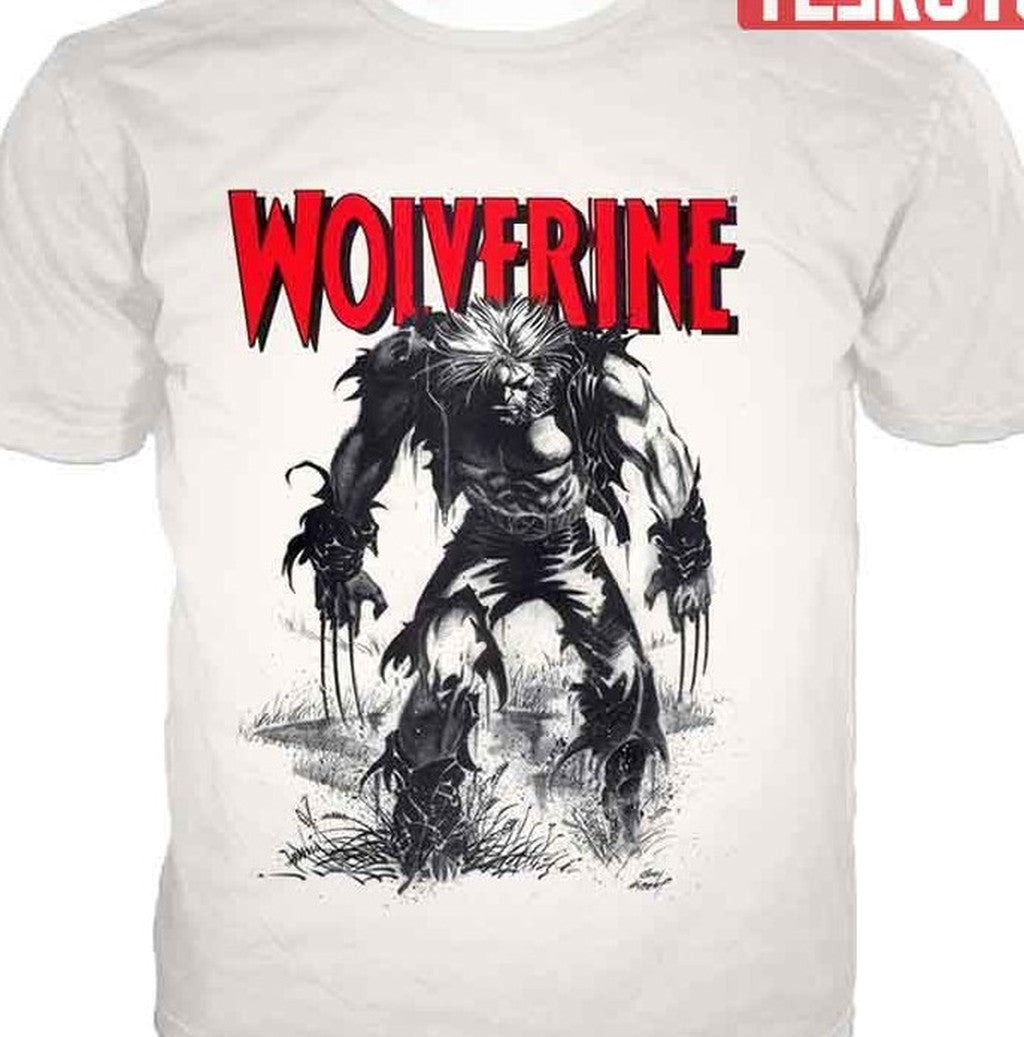 Animated Wolverine Promo Cool White Anime Tee Unisex T-Shirt