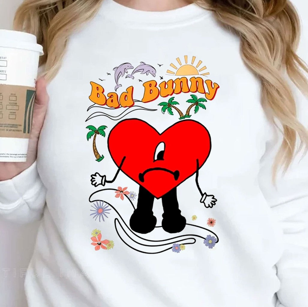 Bad Bunny Sad Heart Un Verano Sin Ti Aesthetic Unisex T-Shirt
