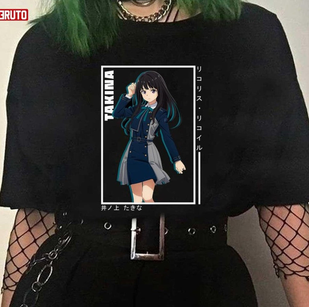 Black Hair Takina Anime Lycoris Recoil Unisex T-shirt