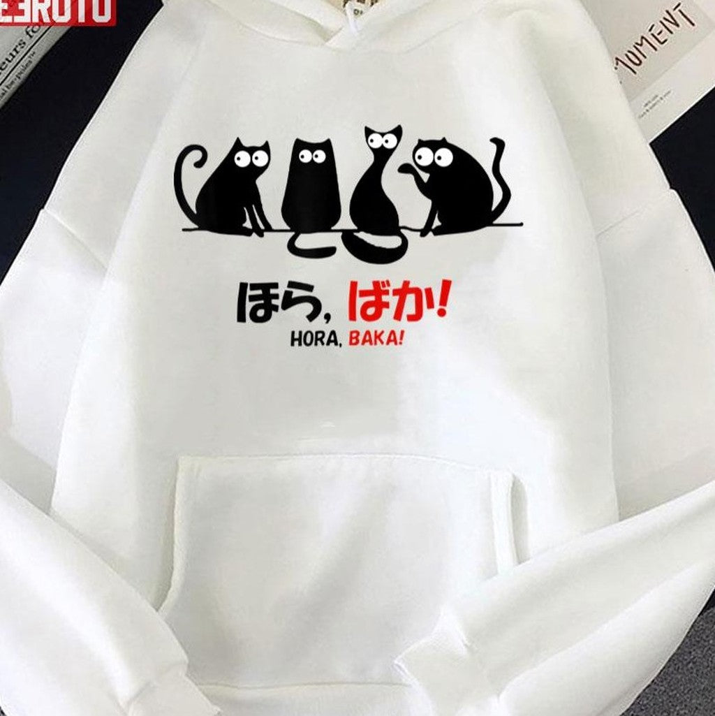 Anime Cute Cats Hora Baka Japanese Cat Lover Unisex T-shirt