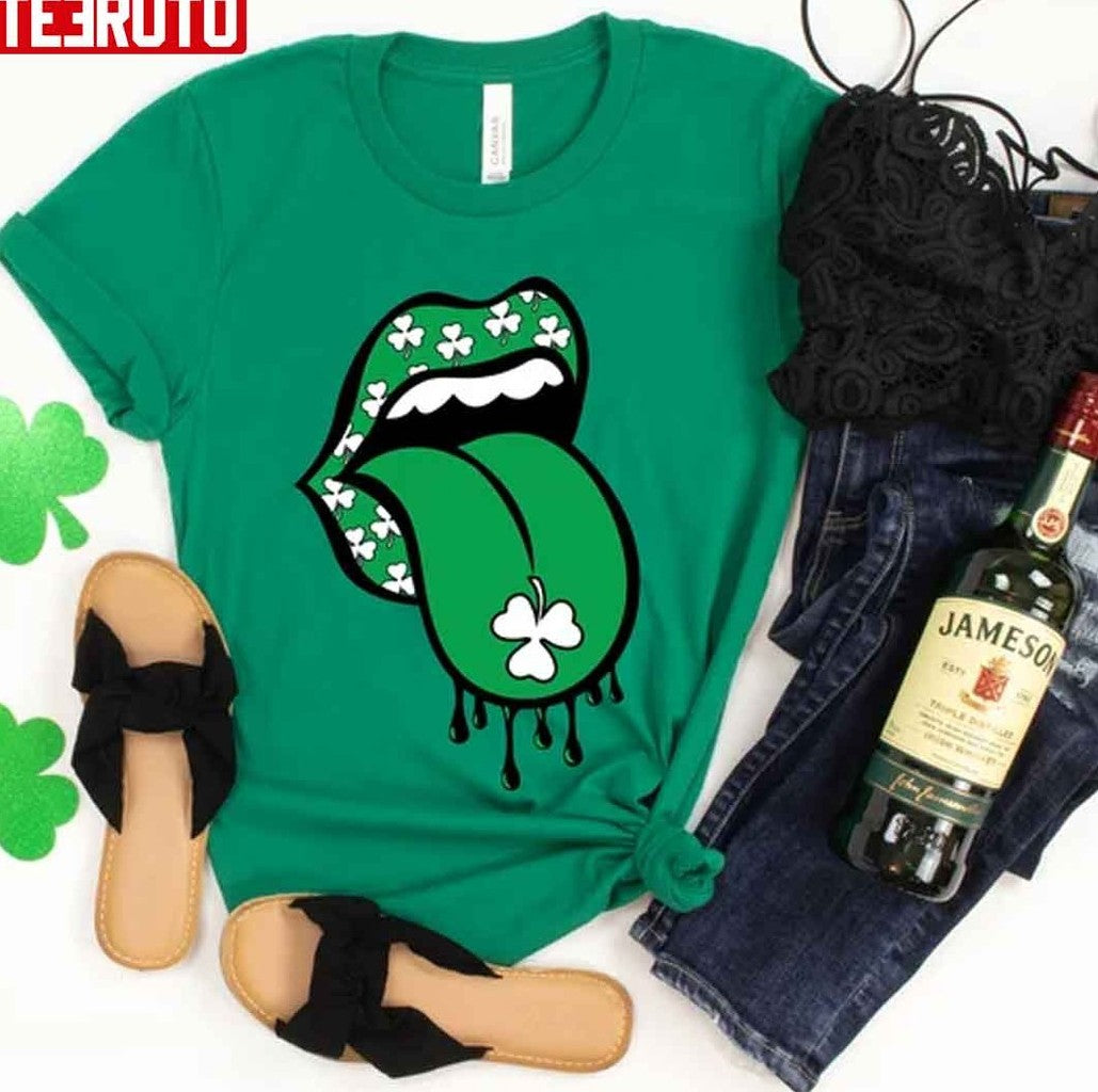 Shamrock Lucky Lips Irish Saint Patrick's Day Unisex T-Shirt