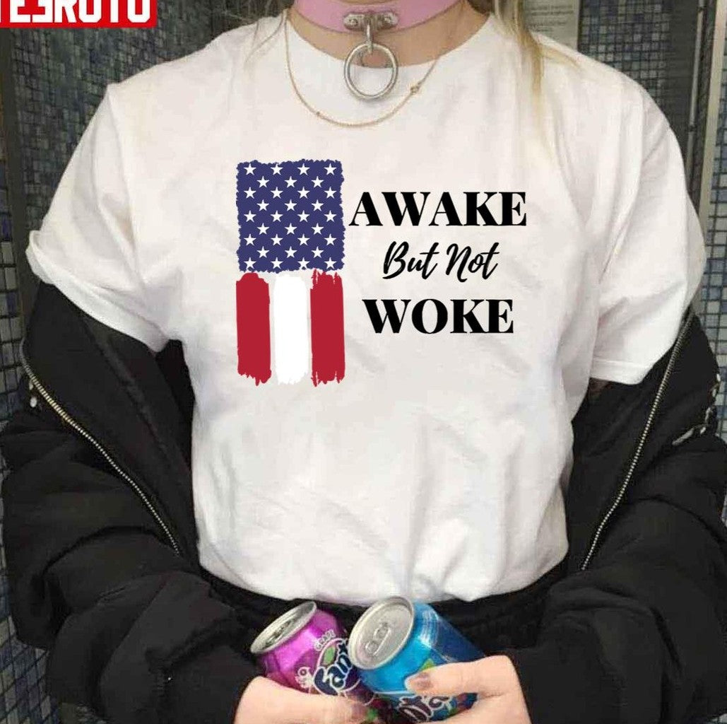 Awake But Not Woke American Flag Unisex Hoodie