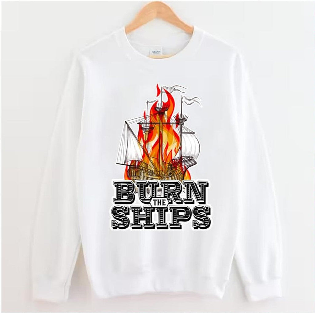 Sketch Art Burn The Ships Unisex Sweatshirt
