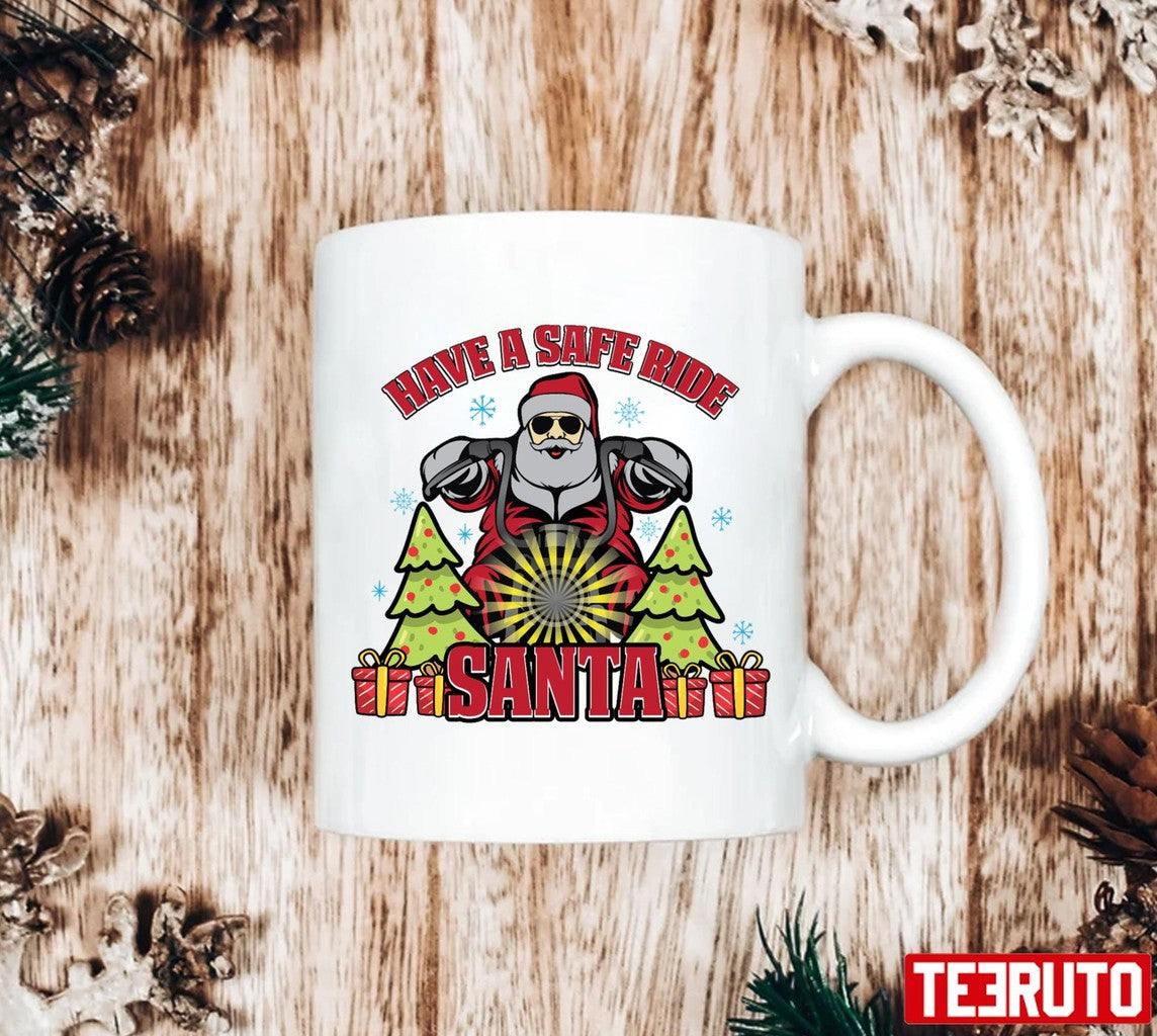 Santa Claus Happy Motorcycle Christmas Unisex Sweatshirt