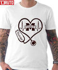 Nurse Love Mississippi State Bulldogs Heartbeat Unisex T-Shirt