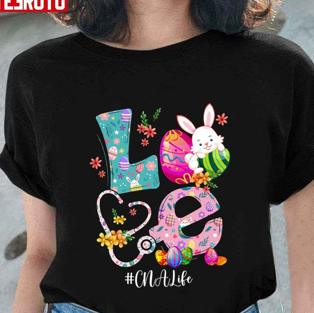 Stethoscope Scrub Cna Nurse Life Bunny Easter Day Unisex T-shirt