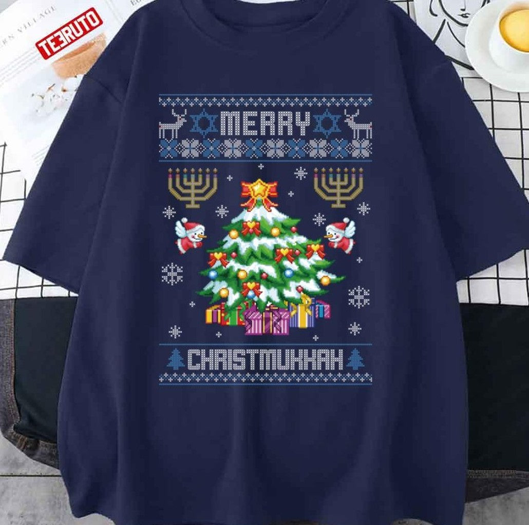 Angel Santa Merry Chrismukkah Jewish Christmas Hanukkah Chanukah Unisex Sweatshirt