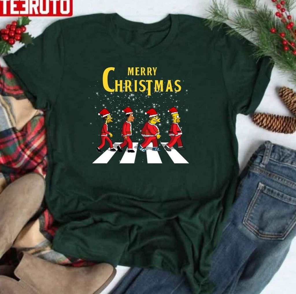 Simp's Merry Chirstmas On Abbey Road Unisex Sweatshirt