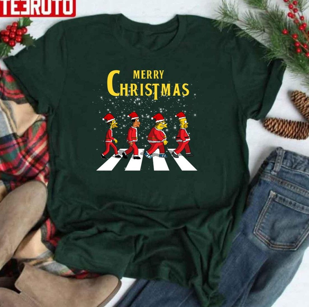 Simp's Merry Chirstmas On Abbey Road Unisex Sweatshirt