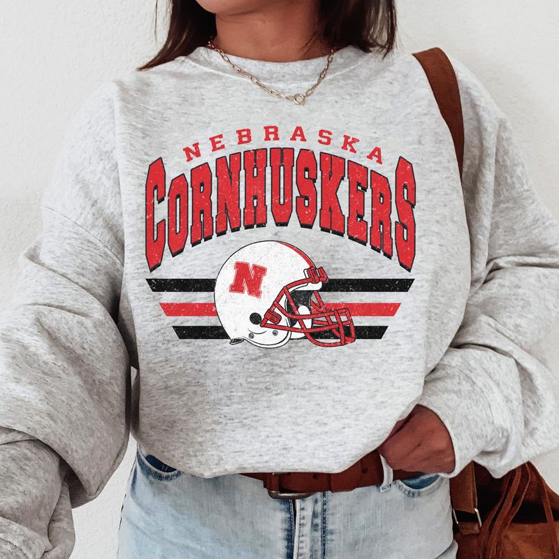 Nebraska Cornhuskers Vintage Football NCAA Sweatshirt, Vintage University of Nebraska Sweatshirt, Unisex Vintage Sweatshirt NCAA, Classic Sport Sweats