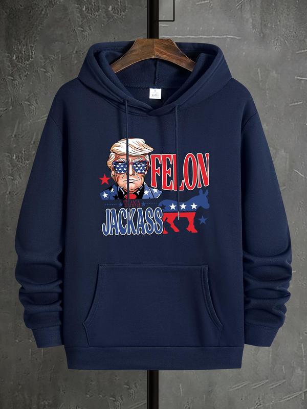 Men's Letter Graphic Print Drop Shoulder Hoodie, Casual Drawstring Pocket Sweatshirt, Daily Outdoor Men's Fashion for Spring & FallÂ 