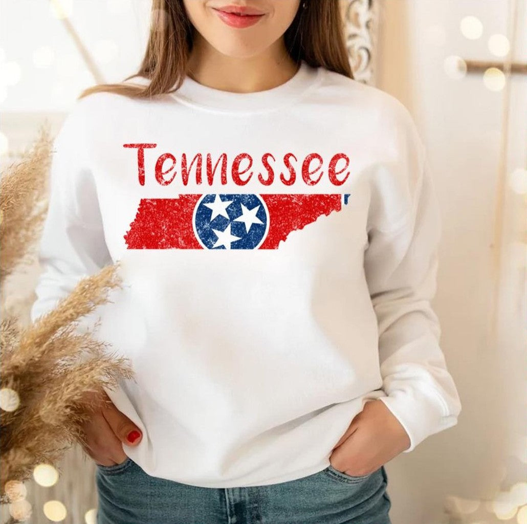 Tennessee State Flag Patriotic State Shaped Unisex T-Shirt