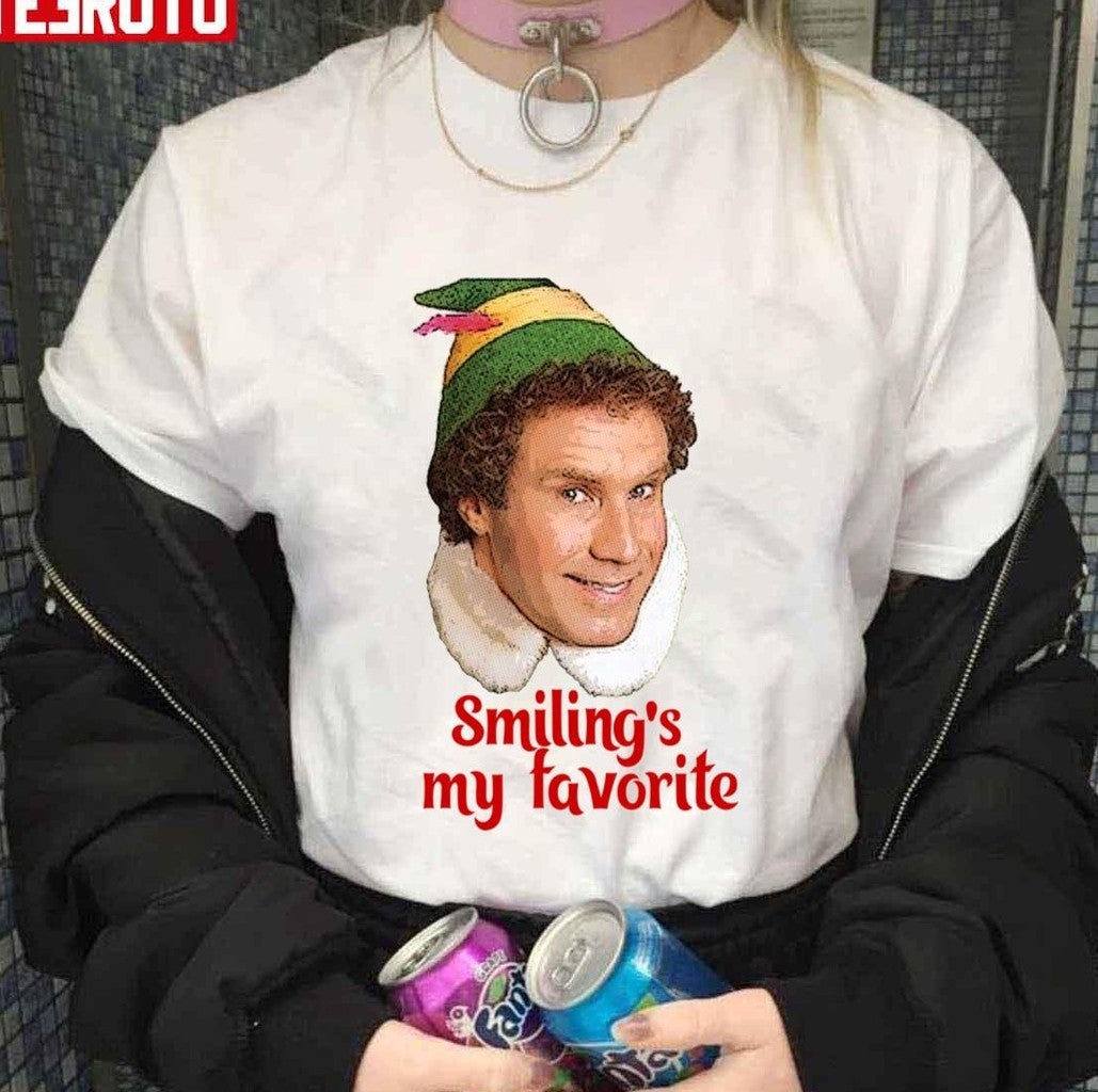 Smiling's My Favorite Buddy The Elf Will Ferrell Movie Christmas Unisex Sweatshirt
