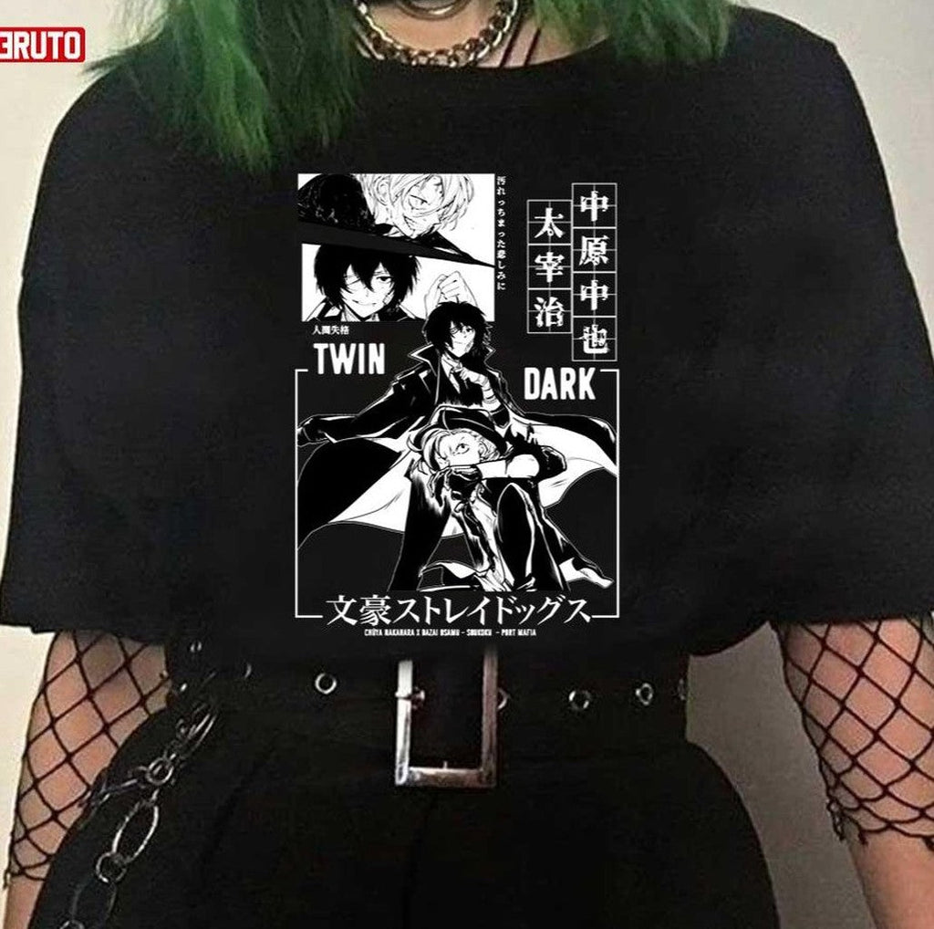 Soukoku Bungou Stray Dogs Chuyaa And Dazai Unisex T-Shirt