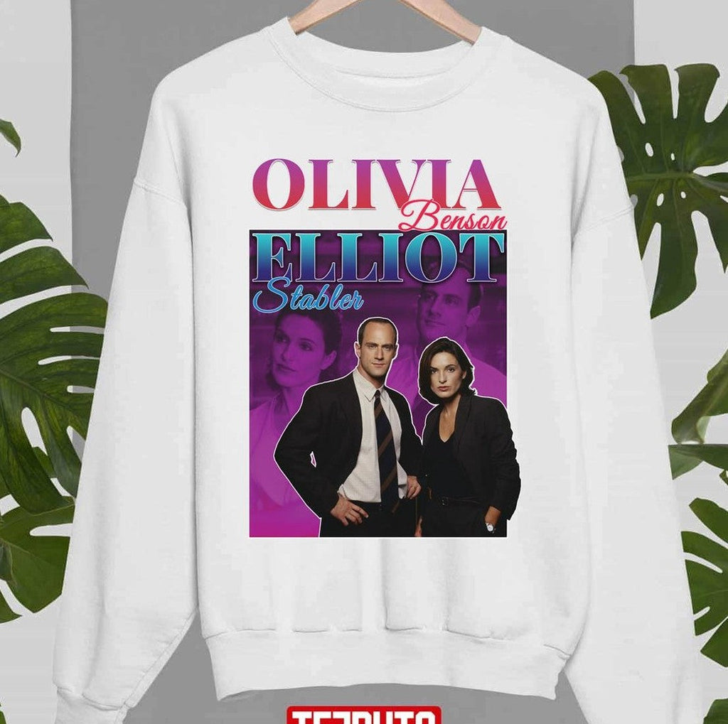Olivia Benson &amp; Elliot Stabler 90s Inspired Vintage Homage Law &amp; Order Unisex Sweatshirt
