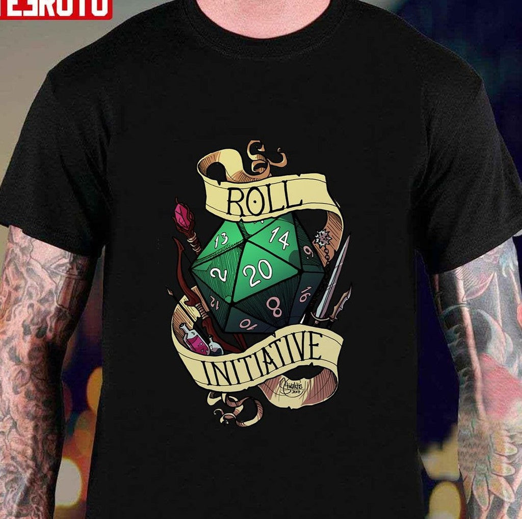Roll Initiative Dungeons &amp; Dragons Art Unisex T-Shirt