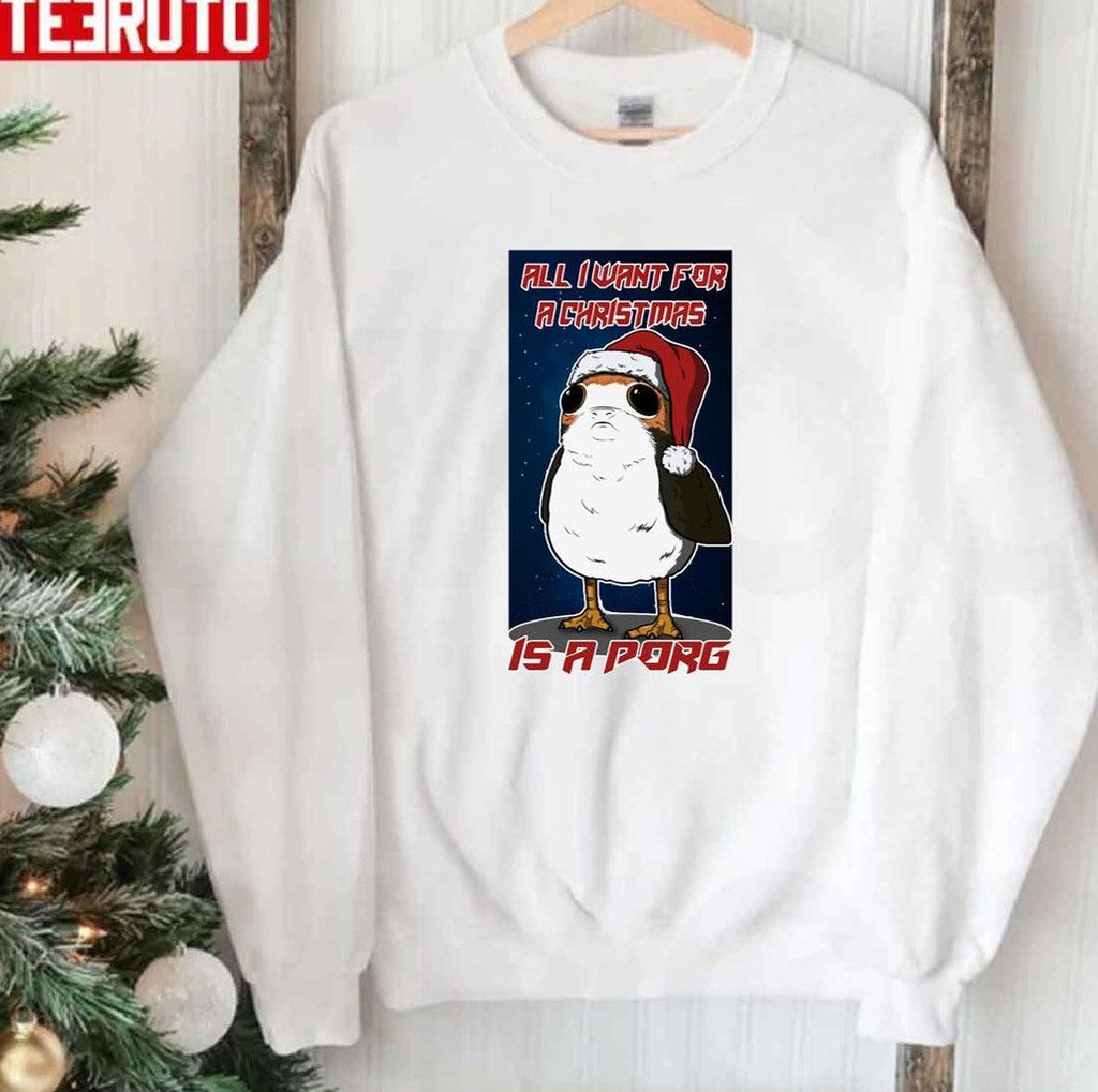Porg Fan Made Christmas &amp; Prints Unisex Sweatshirt