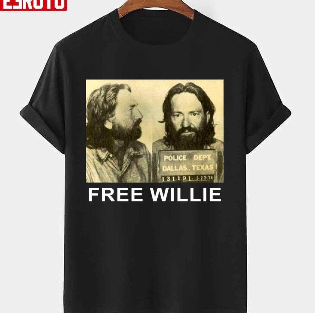 Mugshot Free Willie Willie Nelson Unisex T-Shirt