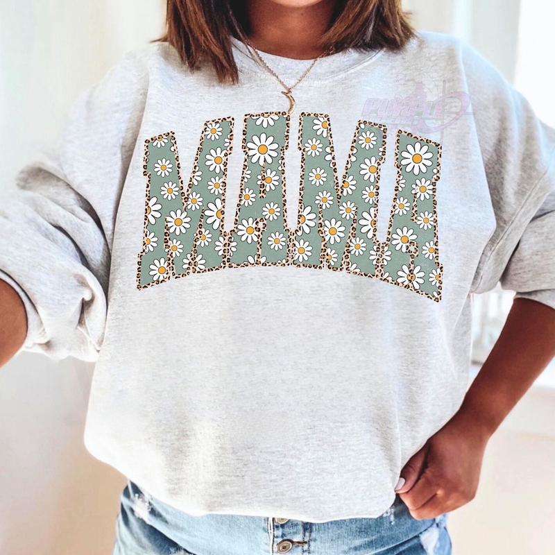 Mama Floral Sweatshirt - Ash Grey - Sublimation Womenswear Casual Comfort
