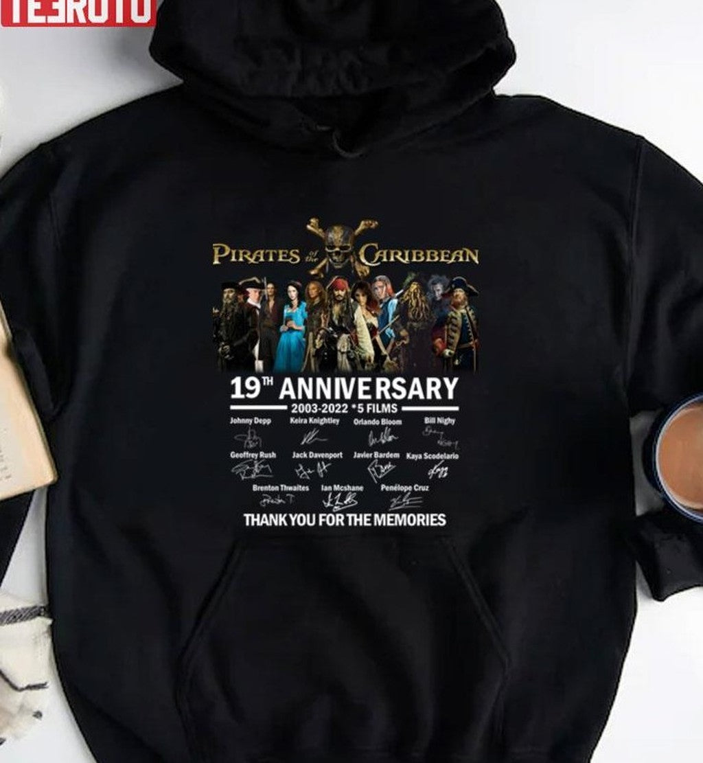 Pirates Of The Caribbean 19th Anniversary Cast Full Signed Thank You Movie Unisex Sweatshirt
