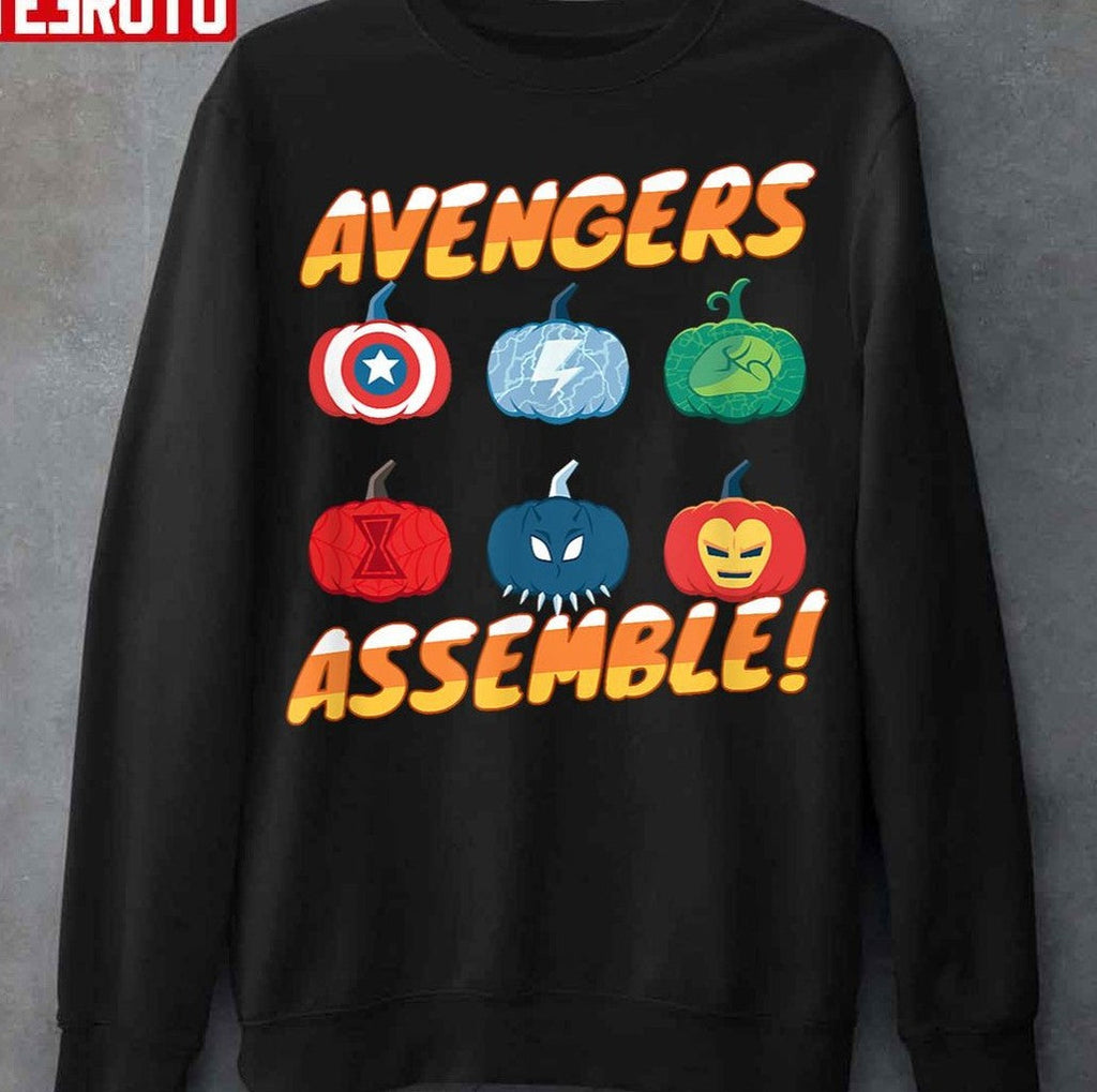 Assemble Pumpkin Heroes Halloween Unisex T-Shirt