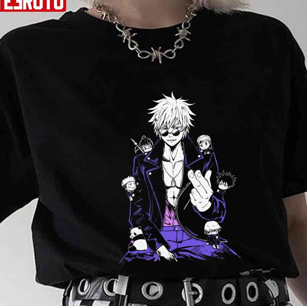 Teacher And His Baby Students Jujutsu Kaisen Tokyo Jujutsu High Satoru Gojo Fanart Unisex T-Shirt