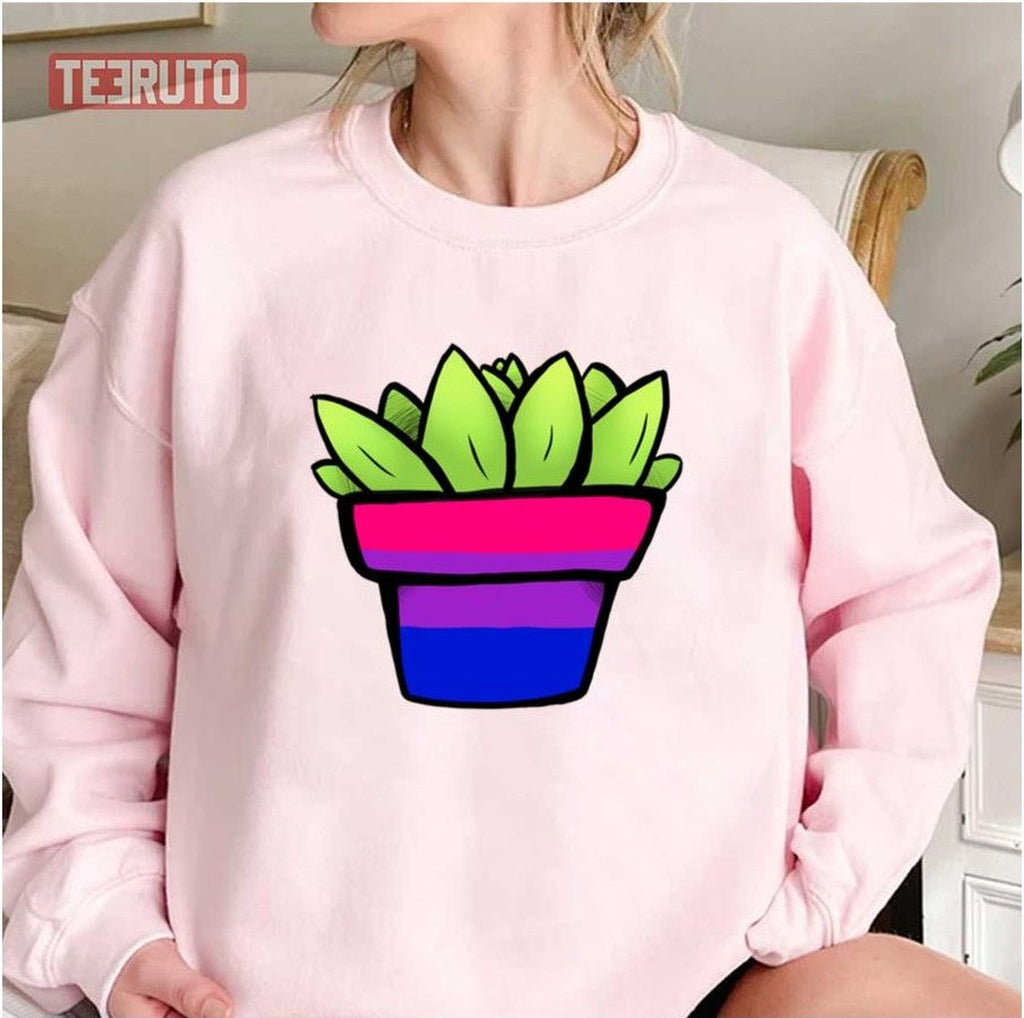 Plant Art Bisexual Pride Succulent Unisex Sweatshirt