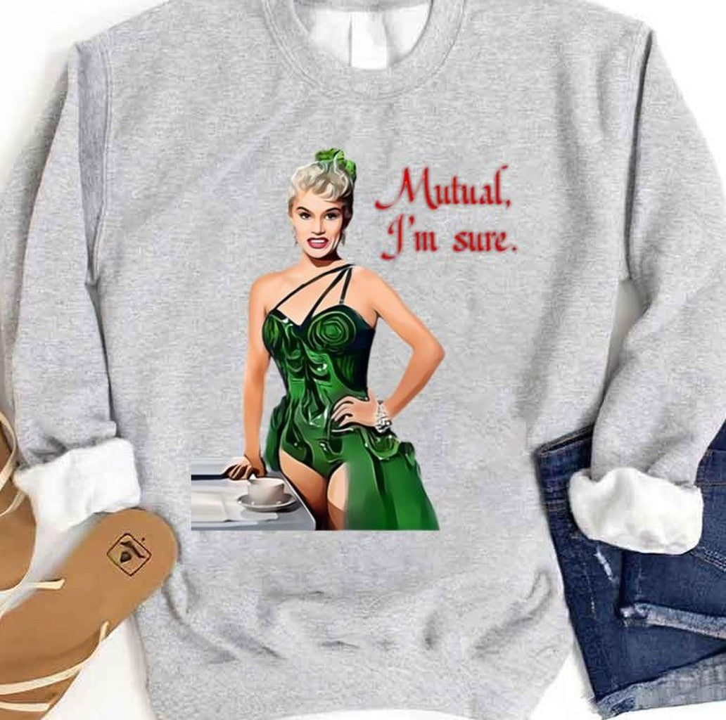Mutual Iâ€™m Sure White Christmas Green Unisex Sweatshirt